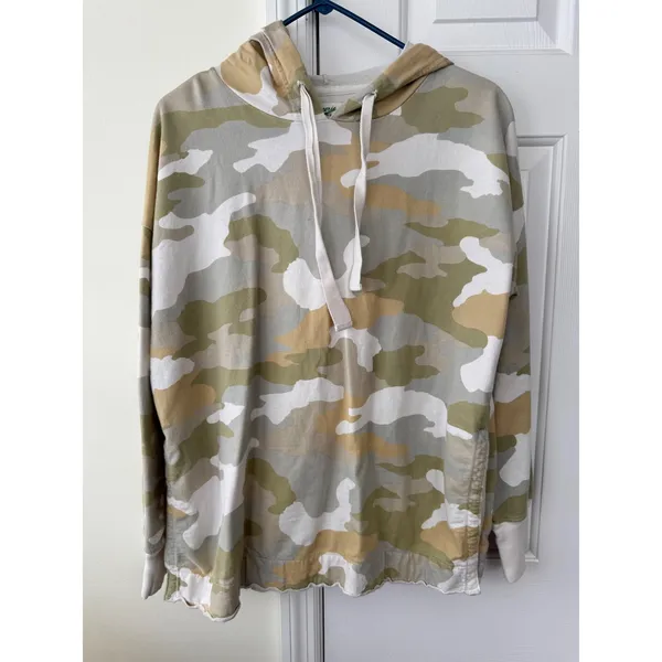 Aerie Oversized Sun washed Camo Hoodie Sweatshirt‎ Relaxed Fit Women's Medium - Image 2