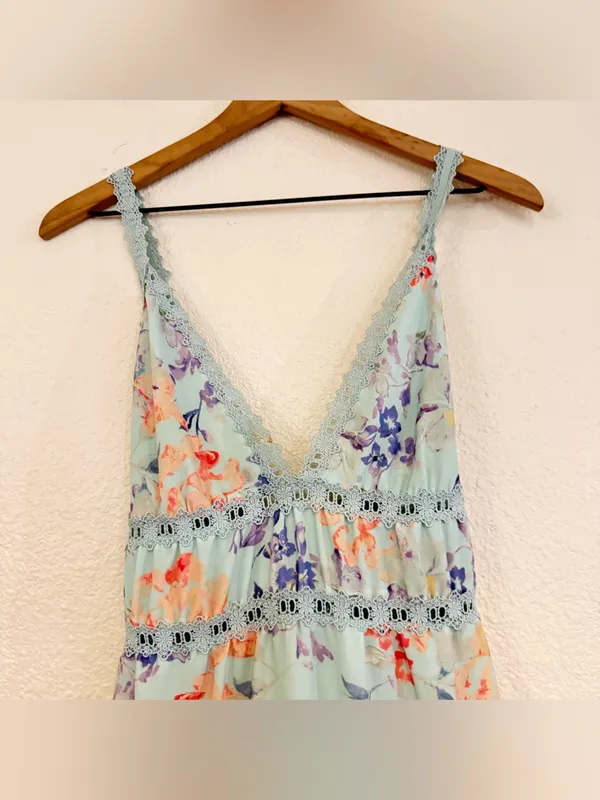 Alice + Olivia Karolina Crochet Floral Blue dress - Image 12