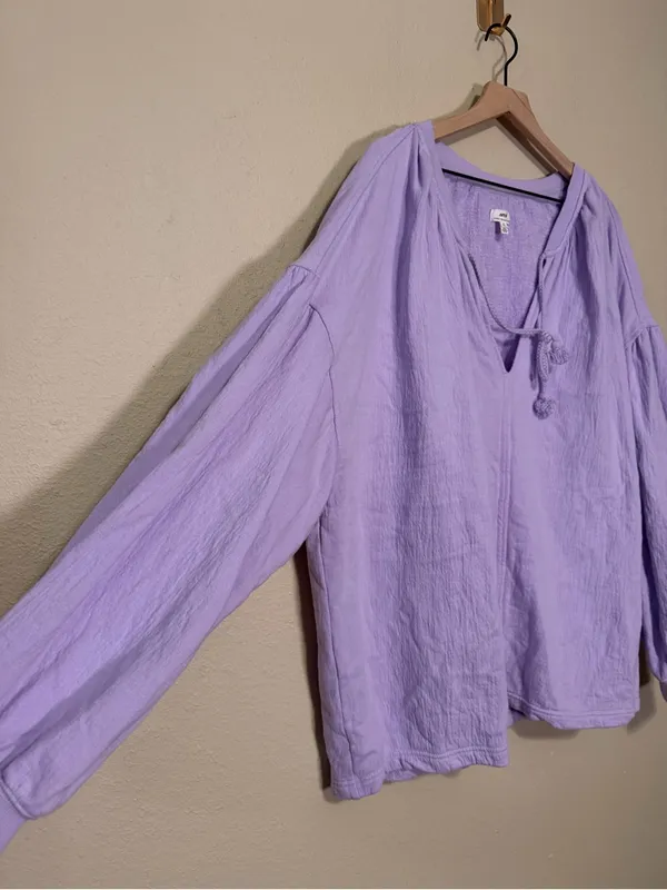 Aerie Easy Street Oversized Sweatshirt Size XL Purple - Image 4