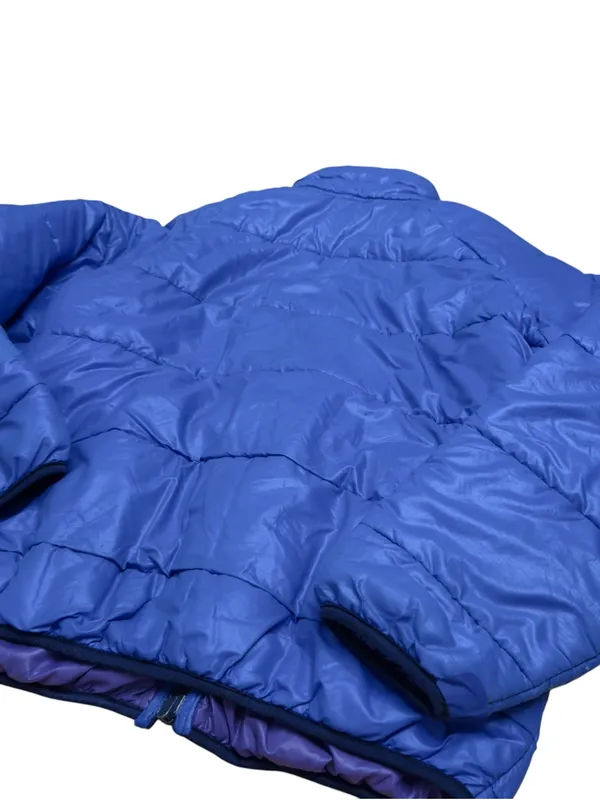Patagonia Patched Blue Down Puffer Coat Jacket Full Zip Insulated Women L FLAWED - Image 14