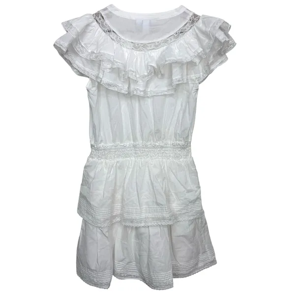 LoveShackFancy x Target Penelope White Ruffled Tiered Smocked Dress XS Cotton - Image 3