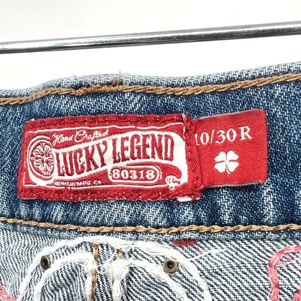 Lucky Brand Y2K Easy Rider Mid Rise Bootcut Jeans 10/30 Embroidered Boho Vibes - Image 7