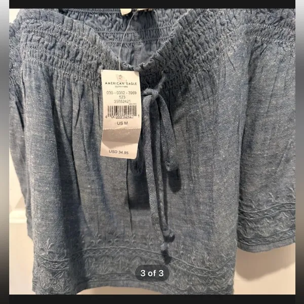 NWT AMERICAN EAGLE BlUE CROP TANK TOP - Image 3