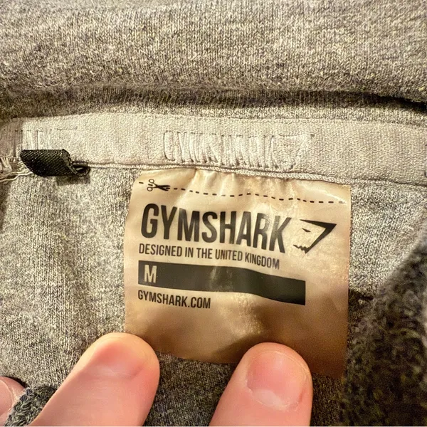 Gymshark Heather Gray Long Sleeve Thumbholes Pullover Hoodie Sz M‎ - Image 4