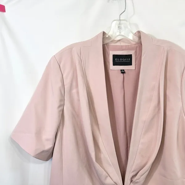 Eloquii Plus Size 24 Blazer Pink Short Sleeve Spring Easter‎ Church Wedding 465 - Image 3