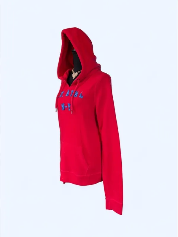Vintage Y2K Abercrombie & Fitch Preppy Collegiate 00s Red Hoodie size small - Image 5