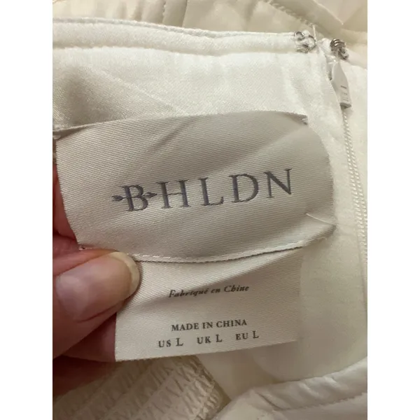BHLDN Strapless‎ Satin Tulle Bridal Midi Dress NWT Large - Image 6
