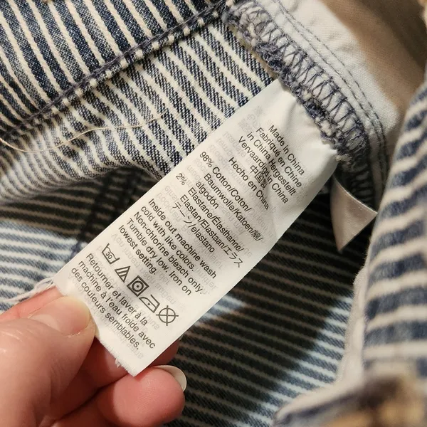 Madewell Blue White Denim Stretch Piper Striped 9" Mid-Rise Skinny Jeans Size 28 - Image 10