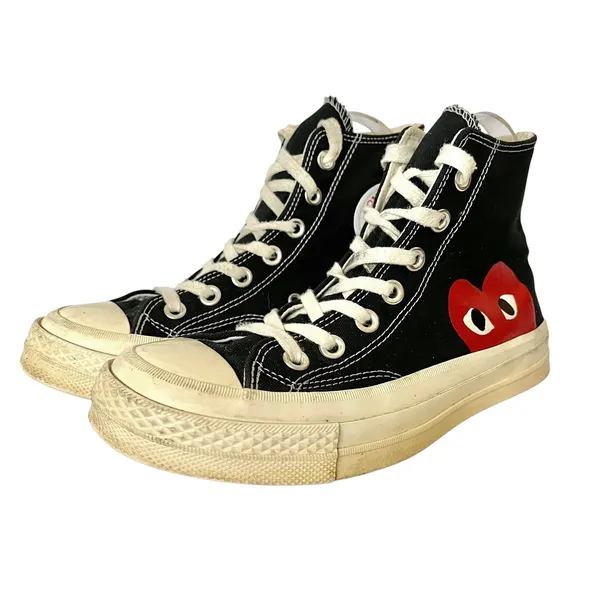 Converse x Comme des Garcons Play Chuck 70 Black Hi CDG Sneakers 4.5/6.5 150204C - Image 2