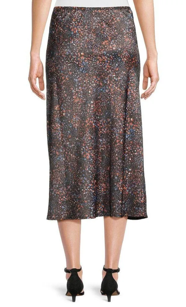 NWT Time and Tru Women's Satin Midi Skirt with Side Slit, Size: M - Image 3