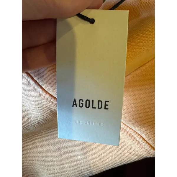 AGOLDE Sweatshirt Women XS Orange Sherbert The Round‎ Shoulder Athleisure NWT - Image 10