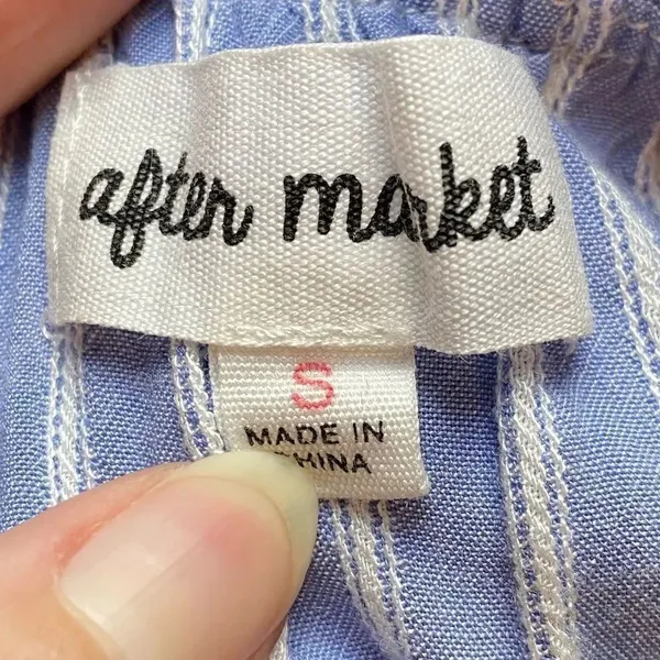 After Market Light Blue & White Striped Midi Dress - Image 5