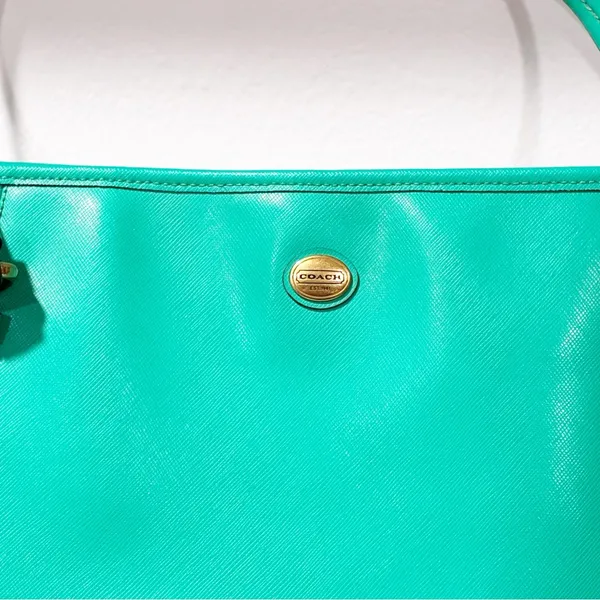 Coach Purse Peyton Saffiano Leather Zip Top Tote Handbag NoA1481-F27349 Green - Image 3
