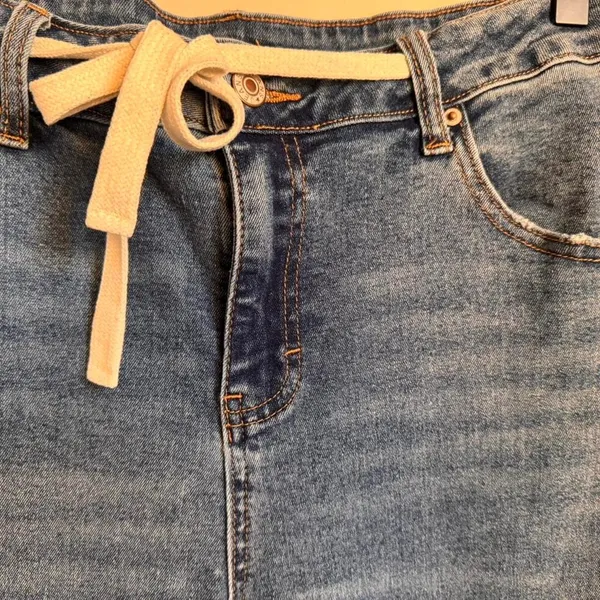 Sidefeel High Waisted Wide Leg Jeans with Rope Tie Waist 14 - Image 3