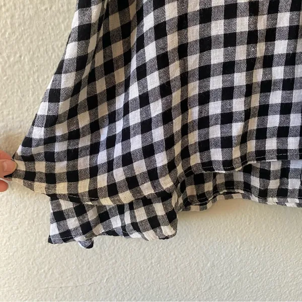 Rails Black & White Gingham Plaid Front Tie Cutout Sleeveless Mini Dress Small - Image 5