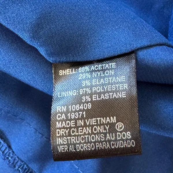 Tahari Arthur S. Levine Royal Blue Satin Ruched Cocktail Dress Sz‎ 14 Evening - Image 4