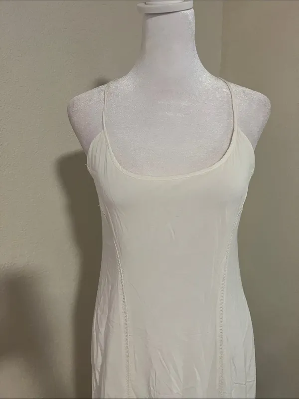 lovestitch White Eyelet Hem Maxi Slip - Image 4