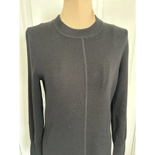 Madewell $168 Merino Wool Sweater Midi Dress Black NT938 Size S - Image 9