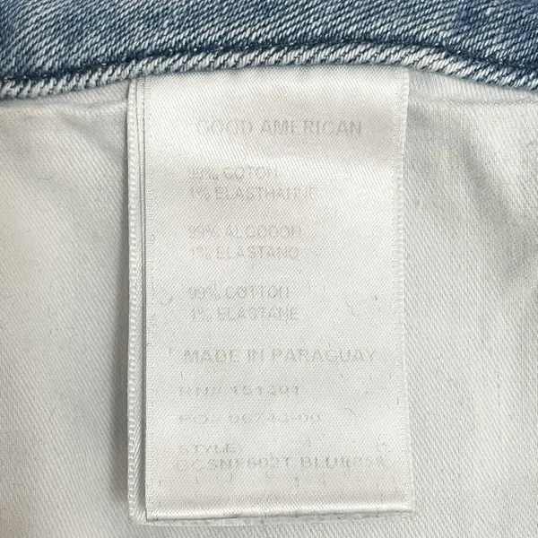 Good American Good Curve Straight Jeans Medium Wash Fray Pockets Size 26 | 2 - Image 10