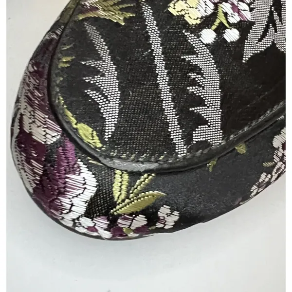 Steve‎ Madden Kaden Mules Women 7.5 Black Floral Brocade Faux Fur Lined KADE01S1 - Image 11