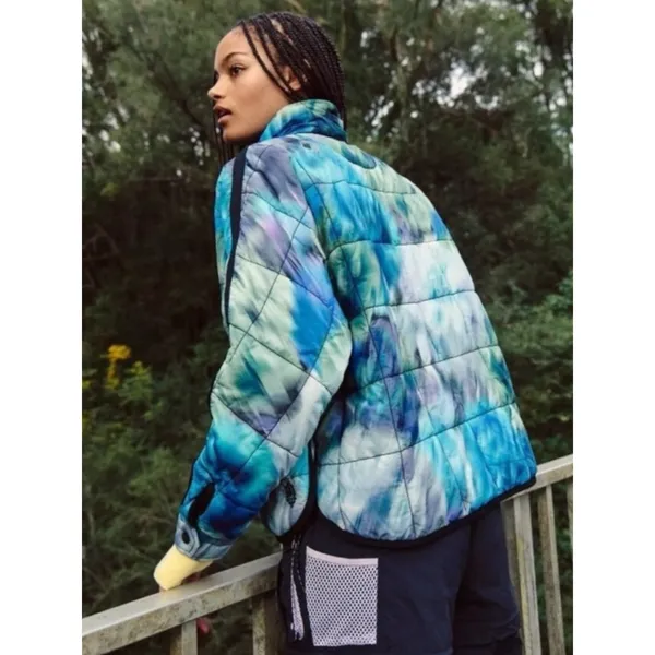 Free People Pippa Printed Packable Puffer Jacket in Blurry Flower Combo Size XL - Image 4