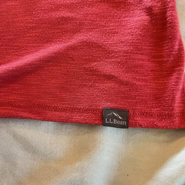 L.L Bean Women’s M Pullover Crew Neck Short Sleeve T Shirts Red And Green - Image 7
