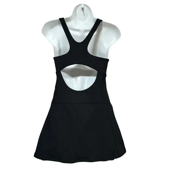 QIQIWUBA Womens Black Athletic Tennis Dress Built-in Shorts Racerback Size S - Image 2
