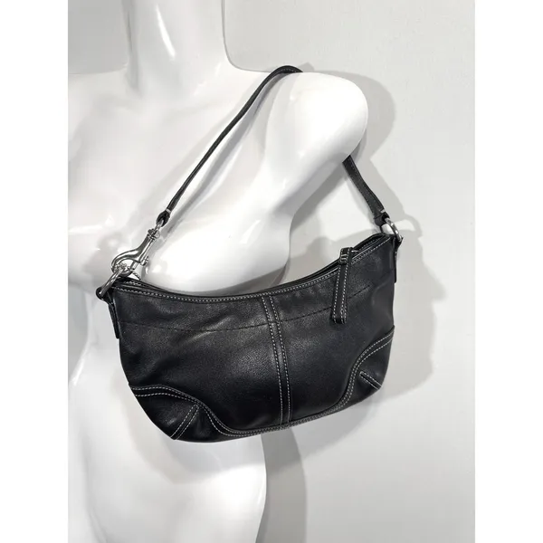 Coach Soho Black‎ Leather Small Hobo Shoulder Bag Purse N0 E043-4283 - Image 16