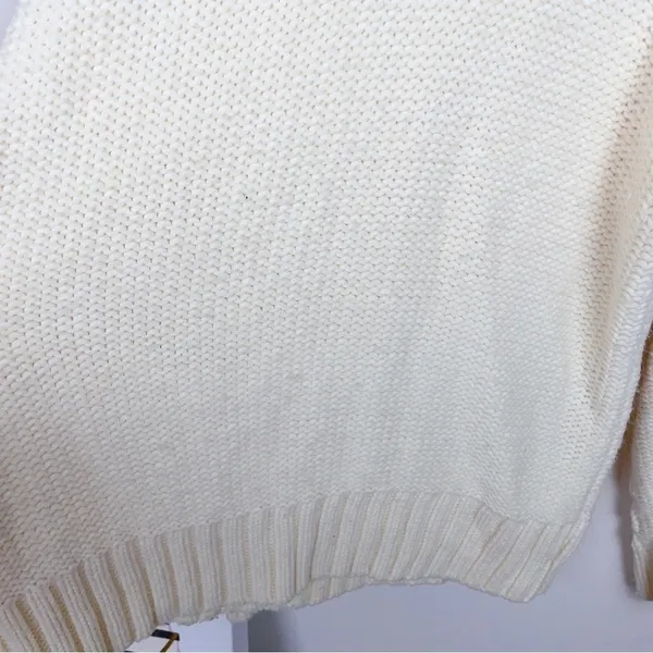 Charlie Holiday Pullover Casual Cream Cable Knit Sweater Size 4 - Image 6