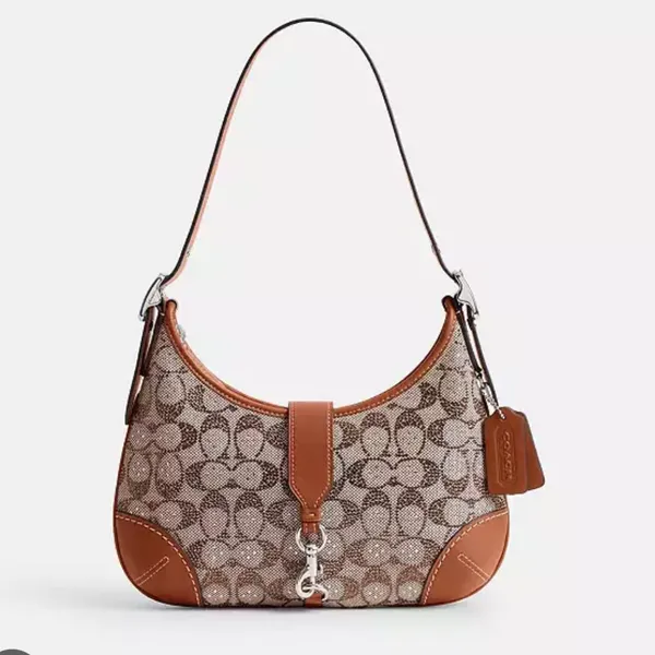 Coach Hamptons Hobo Bag In Crystal Signature Jacquard - Image 2