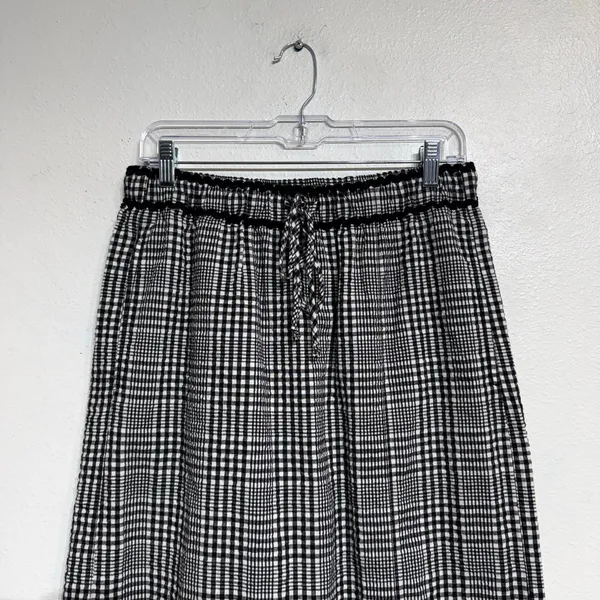 Free People Black Combo Penelope Gingham Midi Skirt Sz M NWT - Image 3