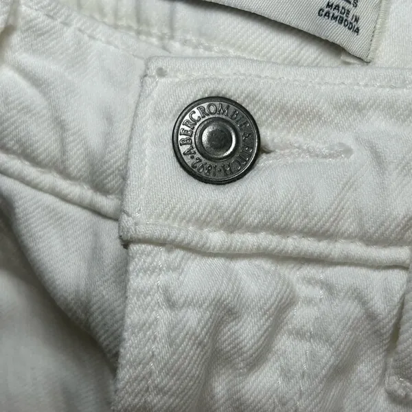 Abercrombie & Fitch Jeans The Ankle Straight Ultra High Rise White Denim 26 2 S - Image 7