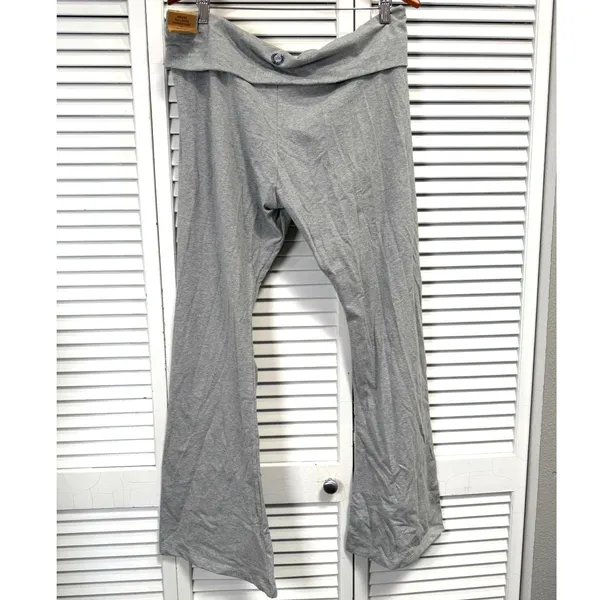 VICTORIA'S SECRET PINK COTTON FOLDOVER FLARE LEGGING PANTS Sz XXL HEATHER GRAY - Image 7