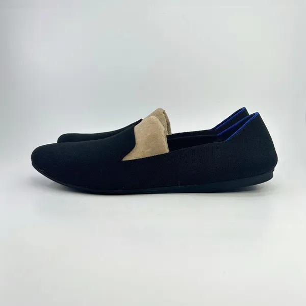 Rothys The Loafer Black Knit Royal Blue Trim Slip On Comfort Size 12 Minimalist - Image 6