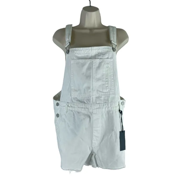Blank NYC Side Low Cut Denim Shortall Lightbox White Size 31 - Image 6