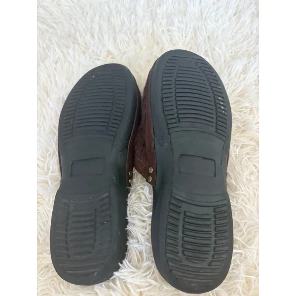 Cable Knit Slippers Mules‎ Clogs Brown Acrylic Cozy Comfort Slip On Shoes - Image 5