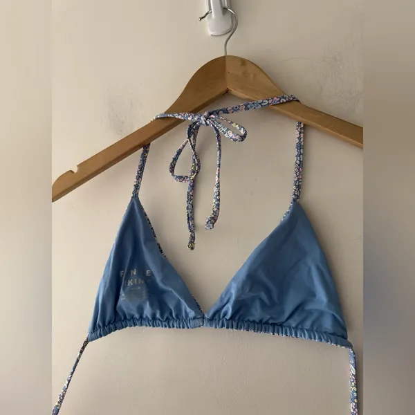 Frankie's Bikinis Tia Blue‎ Floral Triangle Bikini Top - Image 3