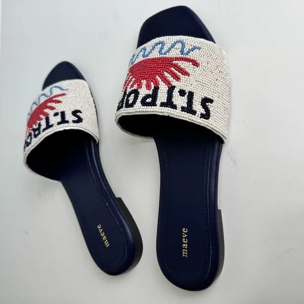 NWT Anthropologie Maeve Fiona Beaded Slide Sandals Size 37 - Image 7