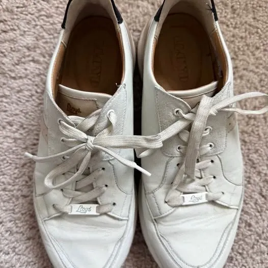 Lloyd White Leather Sneakers Size 9 - Image 3