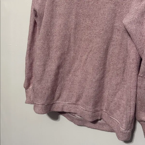 Aerie Red White Waffeknit Oversized Crewneck Pullover Sweatshirt - Image 5