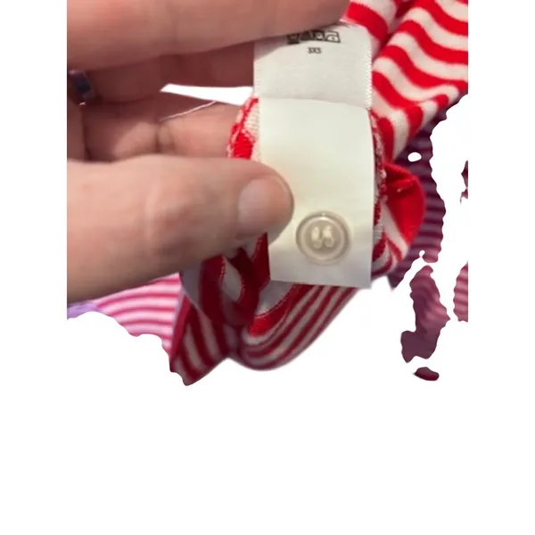 Free Assembly Women's Red & White Striped Cardigan Sweater L 12-14 - Image 6