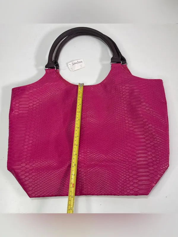 Neiman Marcus Large Pink Faux Snakeskin Tote Bag Eclectic NWT - Image 3