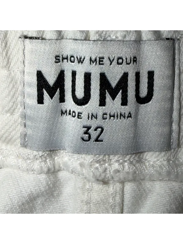 Show Me Your Mumu Tucson White Denim Shorts 32 - Image 9