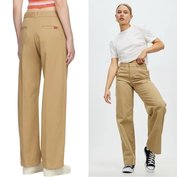 LEVI’S Khaki Mid Rise Straight Leg Retro 90s Baggy Dad Trouser Workwear Pants 24 - Image 5