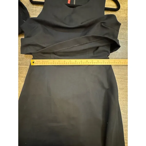 Spanx Ponte Overlay Fitted Midi in Classic Black Sleeveless Dress Size Medium - Image 8