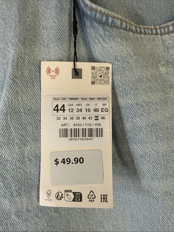Zara‎ Light Blue Cropped Jeans - Image 2