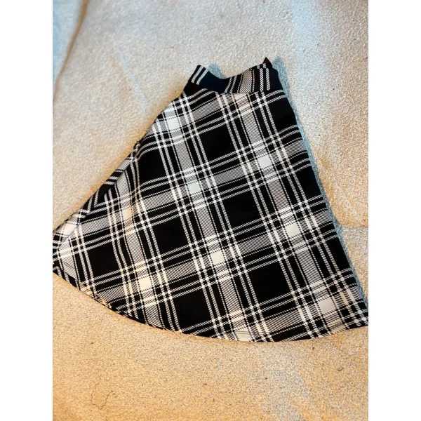 Hot Topic Black White Plaid O-Ring Zipper Skater Skirt XL - Image 5