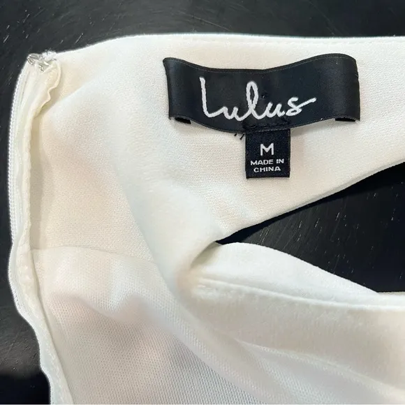 Lulus So Sophisticated White Cutout‎ Skater Dress MEDIUM - Image 10