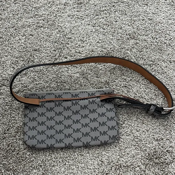 Michael Kors Gray MK Monogram Belt Bag - Image 4