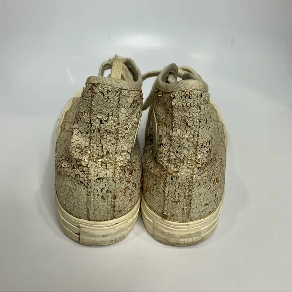 Converse all star Hi Parchment Hightop Sneakers cream sequin women’s size 9‎ - Image 6